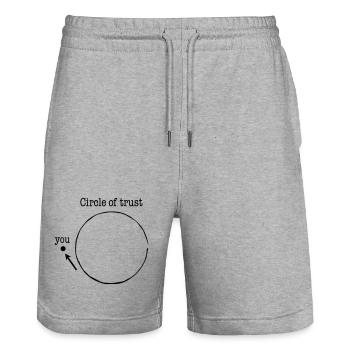 circle of trust - Stanley/Stella Trainer Unisex Organic Jogging Shorts - heather grey - Front - Nik (191cm) & Marisol (170cm)