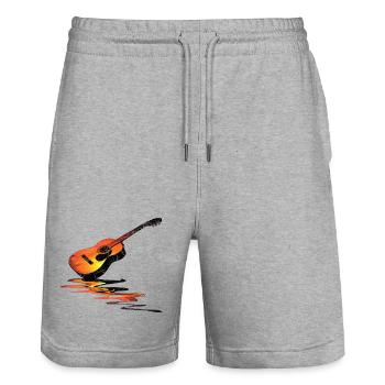 Guitar - Stanley/Stella Trainer Unisex Organic Jogging Shorts - heather grey - Front - Nik (191cm) & Marisol (170cm)
