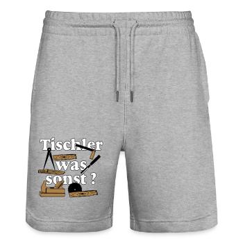 Schreiner,Tischler , Tischler was sonst (25) - Stanley/Stella Unisex Bio Joggingshorts Trainer  - Grau meliert - Vorne - Nik (191cm) & Marisol (170cm)