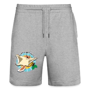 Fliegendes Eichhörnchen - Let es Get Nuts - Stanley/Stella Unisex Bio Joggingshorts Trainer  - Grau meliert - Vorne - Nik (191cm) & Marisol (170cm)