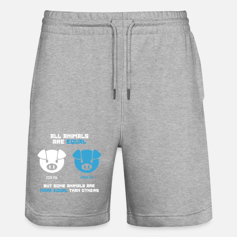 Futterschwein, Eichelschwein (dunkel) - Stanley/Stella Unisex Bio Joggingshorts Trainer  - Grau meliert