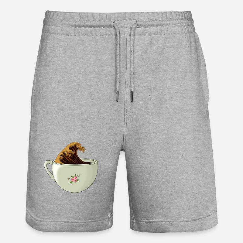 La grande vague de caféine - Short de jogging bio TRAINER Stanley/Stella unisexe - gris chiné