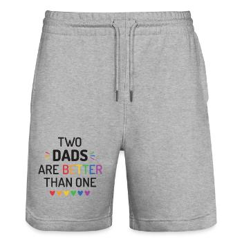 Two Dads Are Better Than One - LGBT Pride Month - Stanley/Stella Trainer Unisex Organic Jogging Shorts - heather grey - Front - Nik (191cm) & Marisol (170cm)