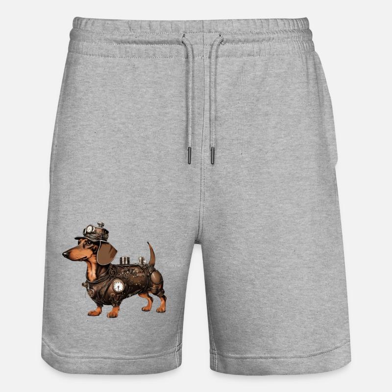 Le teckel Steampunk | Teckel - Short de jogging bio TRAINER Stanley/Stella unisexe - gris chiné