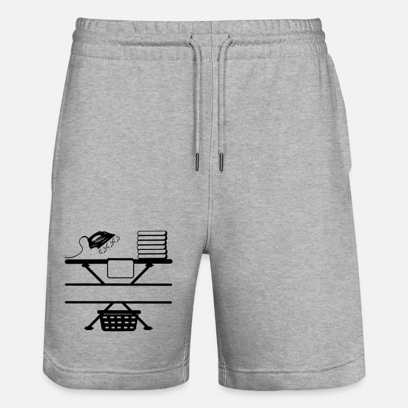 Dampfbügeleisen Paste und Textbanner - Stanley/Stella Unisex Bio Joggingshorts Trainer  - Grau meliert