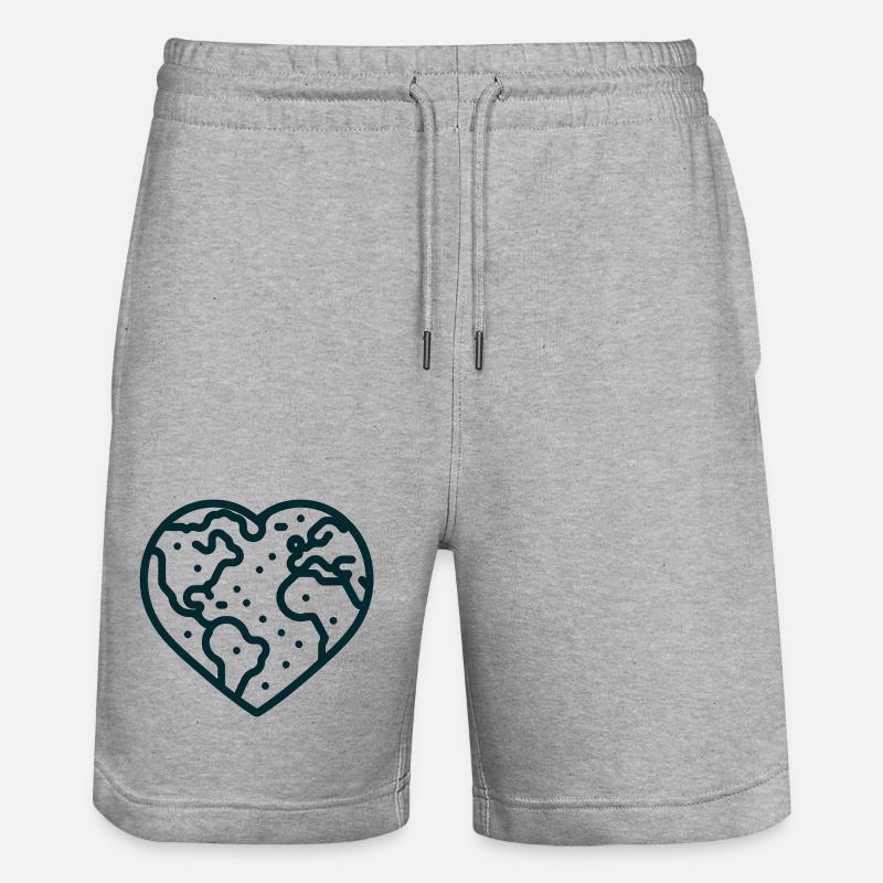 Terra a forma di cuore - Pantaloncini da jogger ecologici unisex Trainer di Stanley/Stella - grigio melange