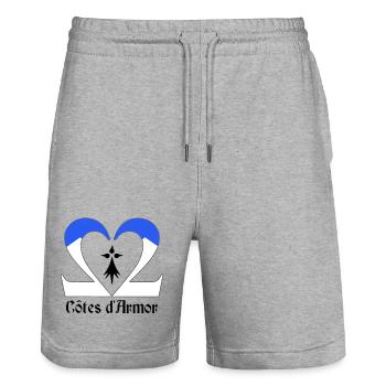 Côtes d'Armor - Short de jogging bio TRAINER Stanley/Stella unisexe - gris chiné - Devant - Nik (191cm) & Marisol (170cm)