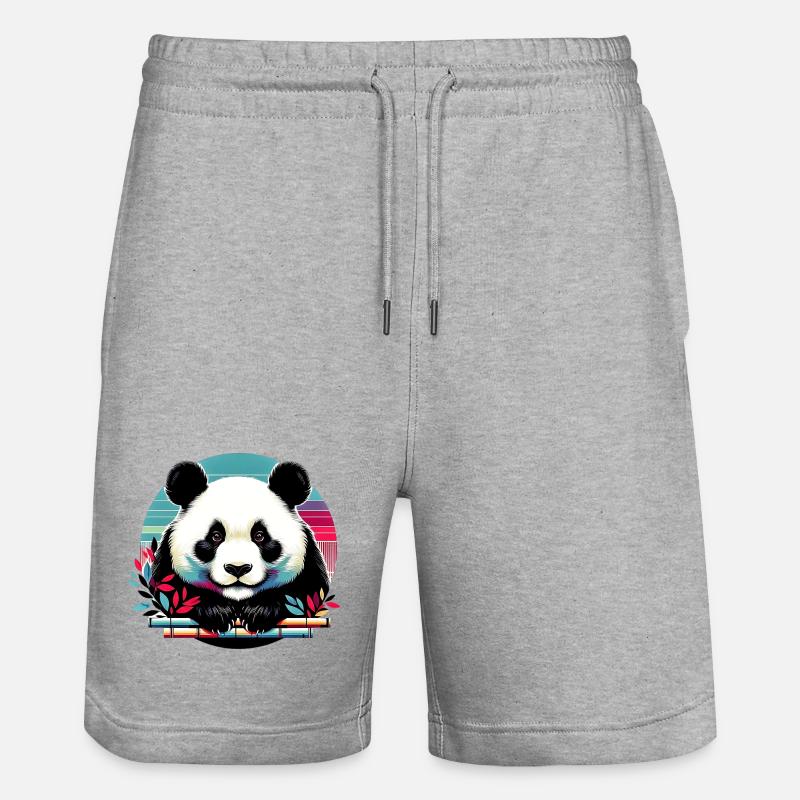 Panda - Short de jogging bio TRAINER Stanley/Stella unisexe - gris chiné