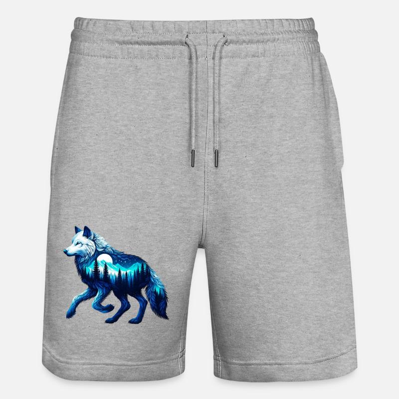 Wolf - Stanley/Stella Unisex Bio Joggingshorts Trainer - Grau meliert