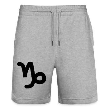 Steinbock Steinbock Steinbock Sternzeichen - Stanley/Stella Unisex Bio Joggingshorts Trainer  - Grau meliert - Vorne - Nik (191cm) & Marisol (170cm)