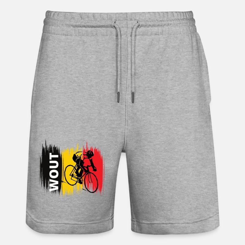 Wout Van Aert - Chamption-Radfahrer - Stanley/Stella Unisex Bio Joggingshorts Trainer  - Grau meliert