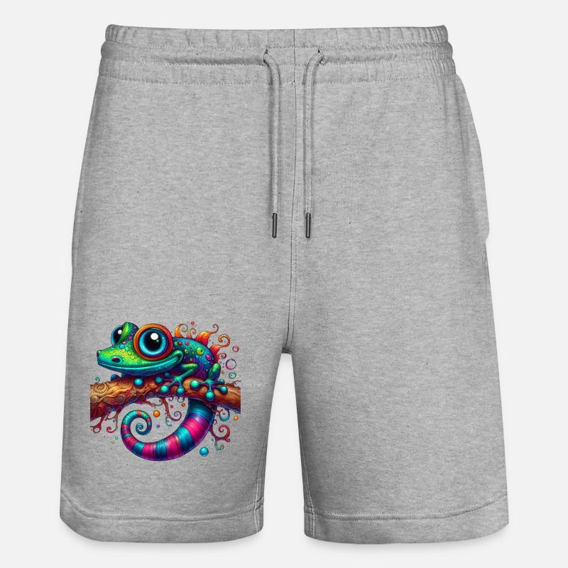 Gecko - Stanley/Stella Unisex Bio Joggingshorts Trainer  - Grau meliert