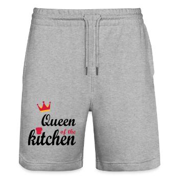 Christmas Gifts for Women - Stanley/Stella Trainer Unisex Organic Jogging Shorts - heather grey - Front - Nik (191cm) & Marisol (170cm)