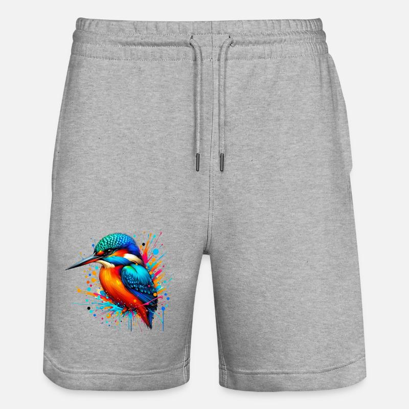 Eisvogel - Stanley/Stella Unisex Bio Joggingshorts Trainer  - Grau meliert