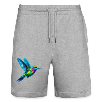 Colibri - Short de jogging bio TRAINER Stanley/Stella unisexe - gris chiné - Devant - Nik (191cm) & Marisol (170cm)