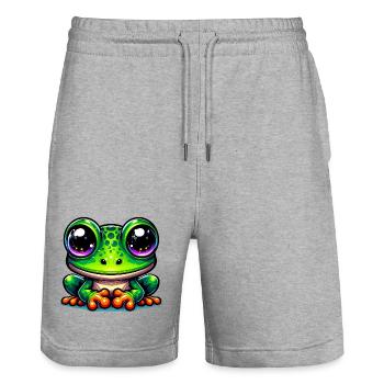 Frosch - Stanley/Stella Unisex Bio Joggingshorts Trainer  - Grau meliert - Vorne - Nik (191cm) & Marisol (170cm)