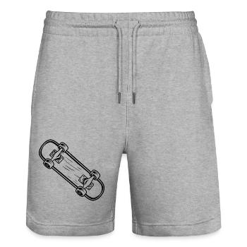 Skateboard Cartoon Style - Stanley/Stella Trainer Unisex Organic Jogging Shorts - heather grey - Front - Nik (191cm) & Marisol (170cm)