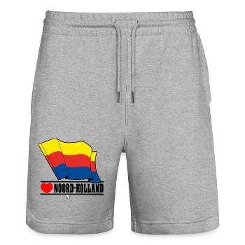 Drapeau Hollande-Septentrionale coeur HOLLANDE-SEPTENTRIONALE - Short de jogging bio TRAINER Stanley/Stella unisexe - gris chiné - Devant - Nik (191cm) & Marisol (170cm)