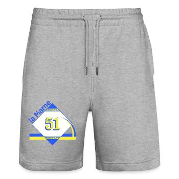 The Marne - Stanley/Stella Trainer Unisex Organic Jogging Shorts - heather grey - Front - Nik (191cm) & Marisol (170cm)