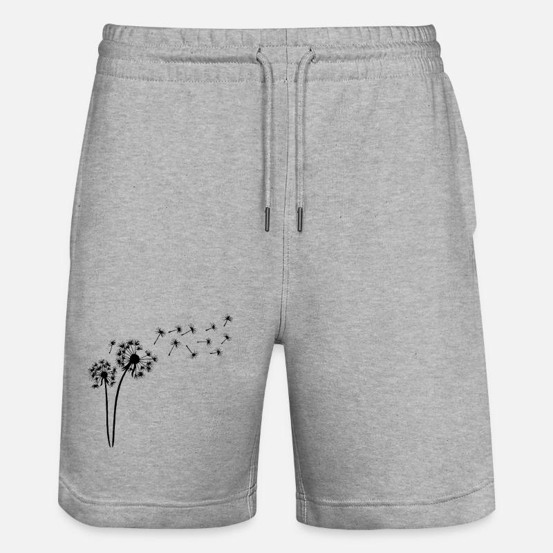 Schwarzer Löwenzahn im Wind - Stanley/Stella Unisex Bio Joggingshorts Trainer  - Grau meliert