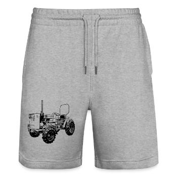 A45 Cult Tractor - Stanley/Stella Trainer Unisex Organic Jogging Shorts - heather grey - Front - Nik (191cm) & Marisol (170cm)