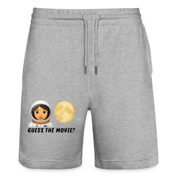 Astronaut und Mond Nacht Abenteuer Motive - Stanley/Stella Unisex Bio Joggingshorts Trainer  - Grau meliert - Vorne - Nik (191cm) & Marisol (170cm)
