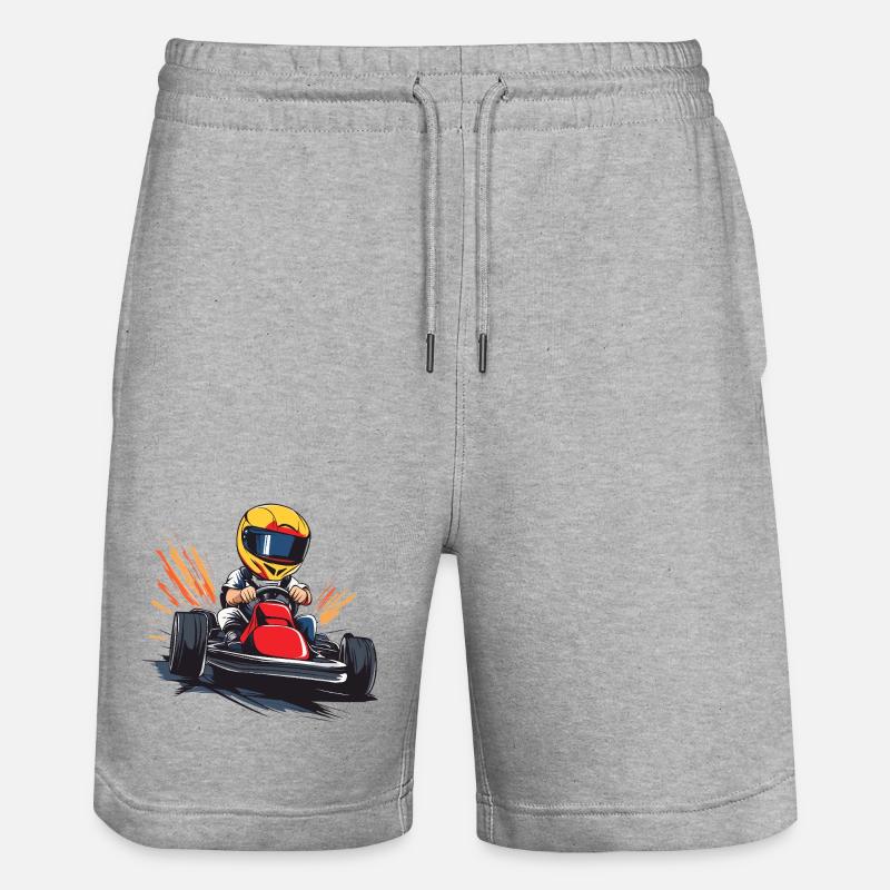 Dessin animé de pilote de course - Short de jogging bio TRAINER Stanley/Stella unisexe - gris chiné