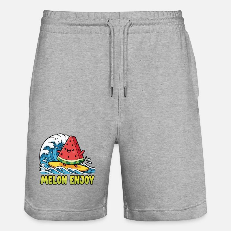 Surf pastèque - Short de jogging bio TRAINER Stanley/Stella unisexe - gris chiné