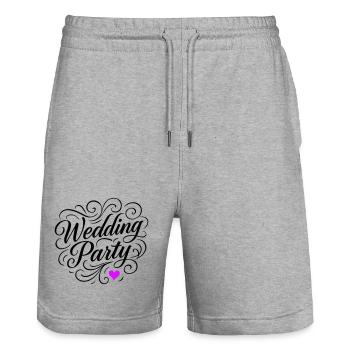 Fête de mariage Fête de mariage - Short de jogging bio TRAINER Stanley/Stella unisexe - gris chiné - Devant - Nik (191cm) & Marisol (170cm)