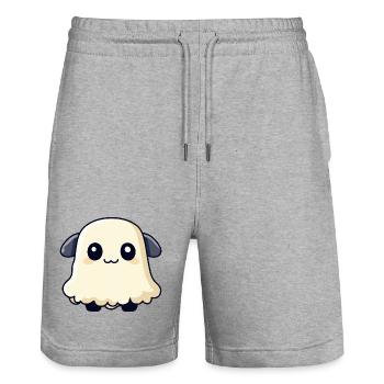 Sheep Halloween Ghost - Stanley/Stella Trainer Unisex Organic Jogging Shorts - heather grey - Front - Nik (191cm) & Marisol (170cm)