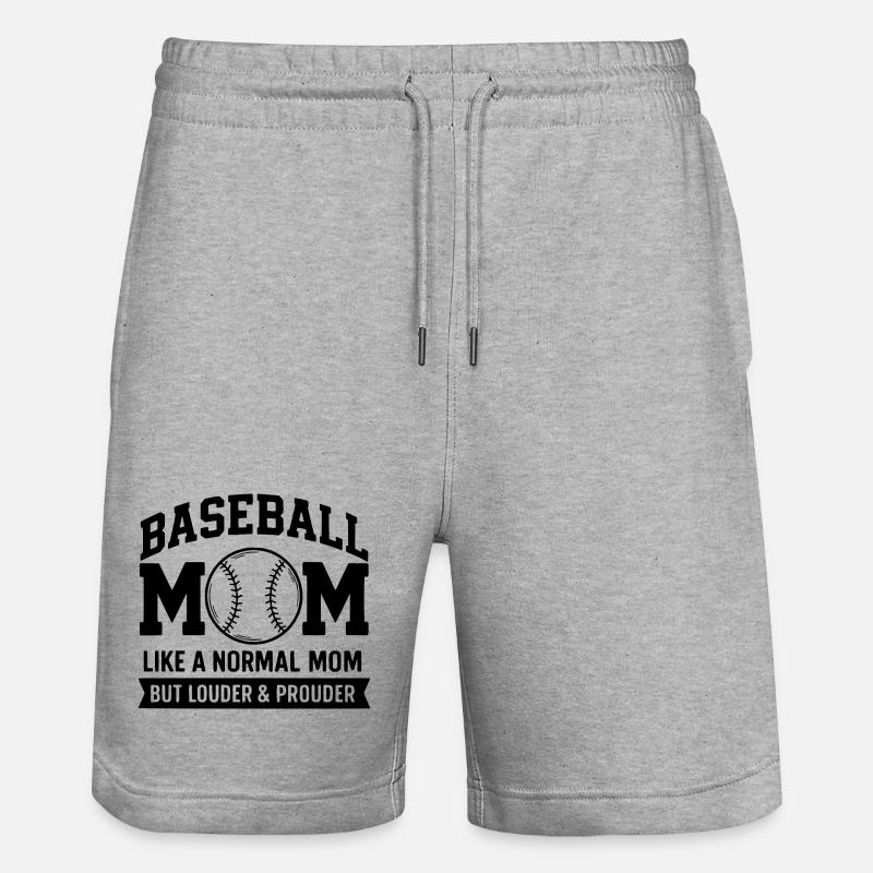 Stolze Baseball-Mutter Zitat Baseball-Mutter - Stanley/Stella Unisex Bio Joggingshorts Trainer  - Grau meliert