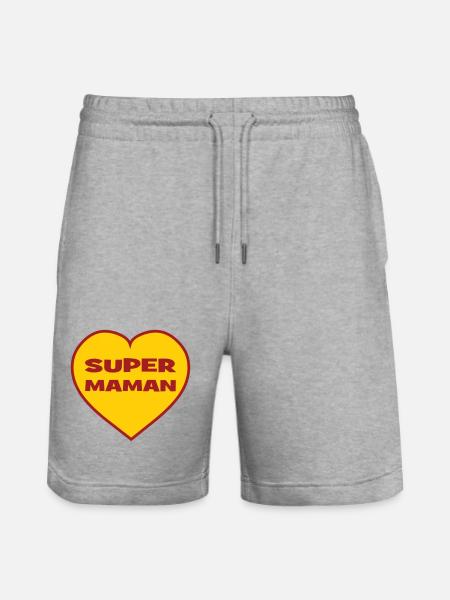 Super Mom - Mother's Day - Stanley/Stella Trainer Unisex Organic Jogging Shorts - heather grey