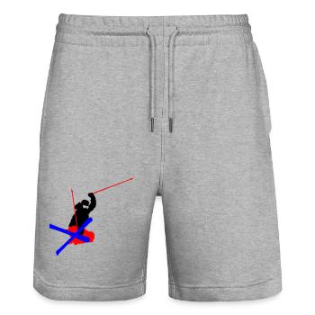 Freestyle ski - Stanley/Stella Unisex Bio Joggingshorts Trainer  - Grau meliert - Vorne - Nik (191cm) & Marisol (170cm)
