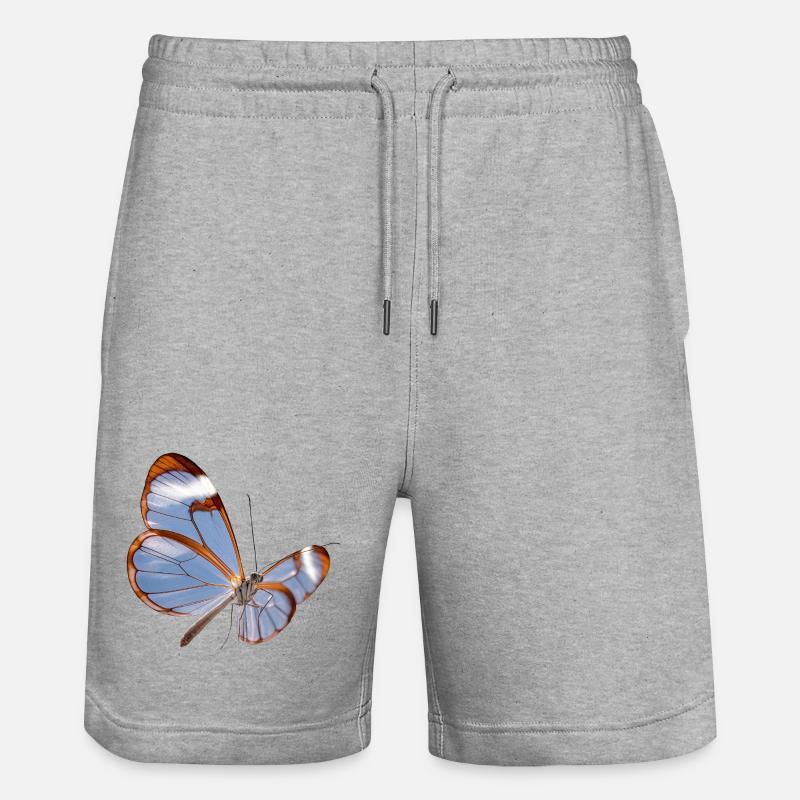 Conception transparente papillon Glasswing - Short de jogging bio TRAINER Stanley/Stella unisexe - gris chiné