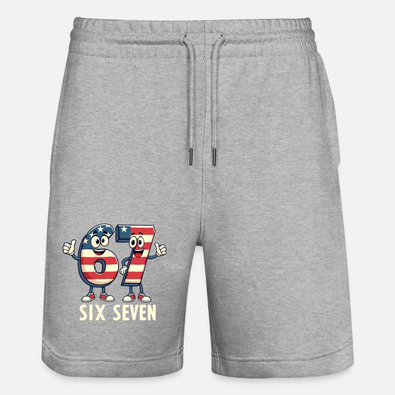 US Flag 67 Memes Six Seven - Short de jogging bio TRAINER Stanley/Stella unisexe - gris chiné