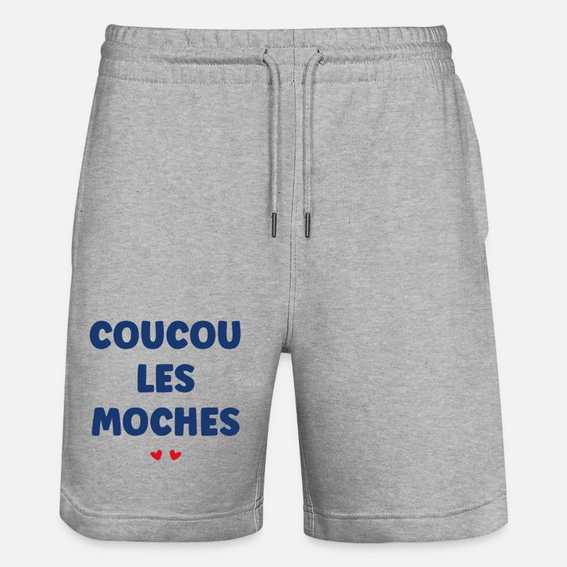 Coucou Moches - Short de jogging bio TRAINER Stanley/Stella unisexe - gris chiné