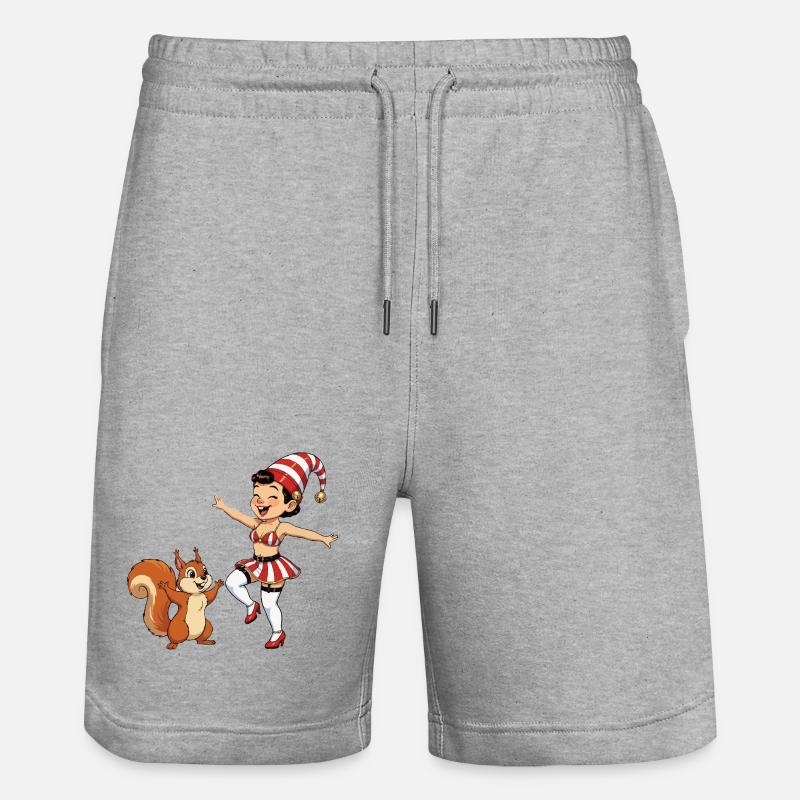 Fille lutin avec un écureuil - Short de jogging bio TRAINER Stanley/Stella unisexe - gris chiné
