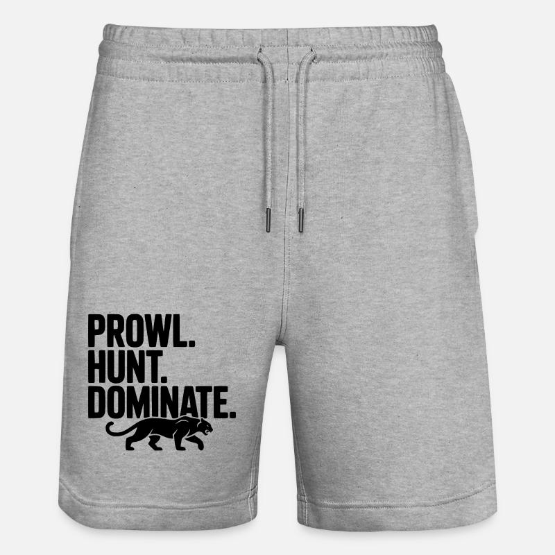 Prowl. Chasse. Dominer. - Short de jogging bio TRAINER Stanley/Stella unisexe - gris chiné