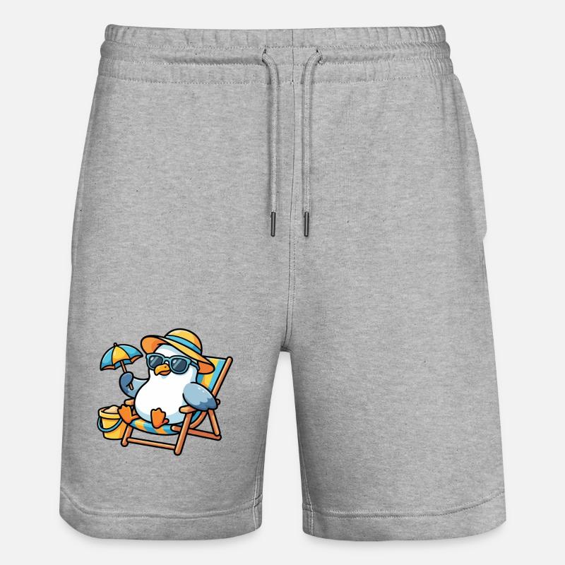 Pingouin de plage de style soleil - Short de jogging bio TRAINER Stanley/Stella unisexe - gris chiné