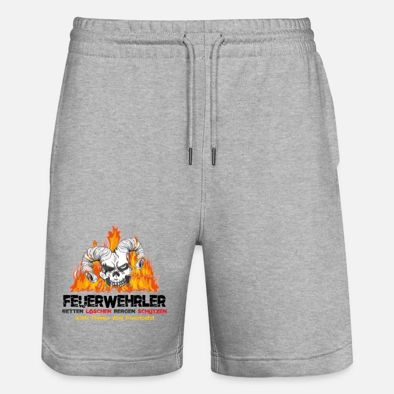 Pompier Fire Devil - Short de jogging bio TRAINER Stanley/Stella unisexe - gris chiné