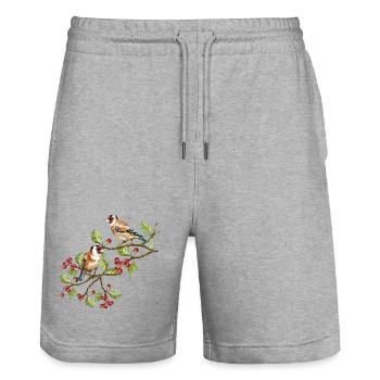 Bunte Vögel - Stanley/Stella Unisex Bio Joggingshorts Trainer  - Grau meliert - Vorne - Nik (191cm) & Marisol (170cm)