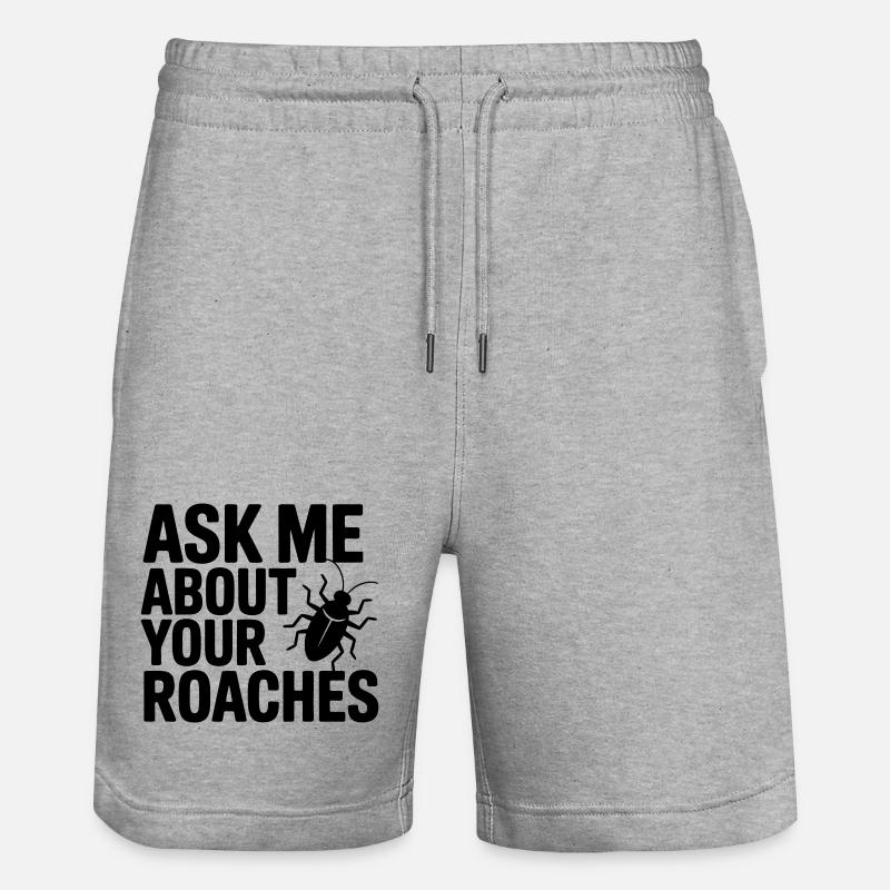 Schädlingsbekämpfer lustiger Spruch - Stanley/Stella Unisex Bio Joggingshorts Trainer  - Grau meliert