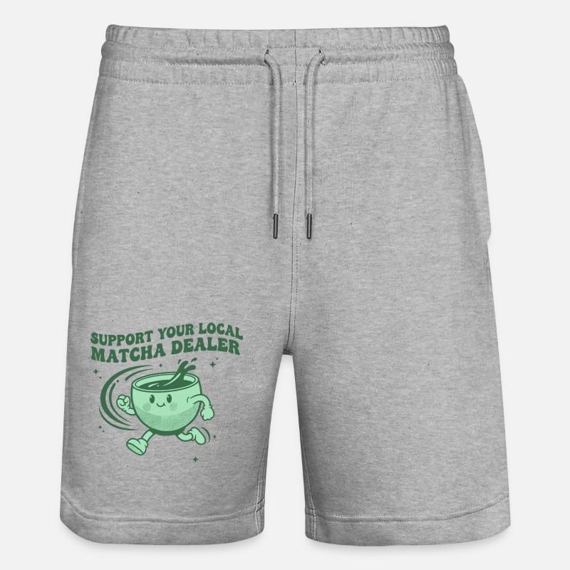 Supporta il tuo rivenditore locale di matcha Funny Matcha Tea - Pantaloncini da jogger ecologici unisex Trainer di Stanley/Stella - grigio melange