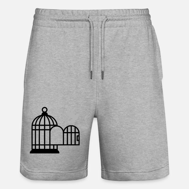 Birdcage Liberté Ouverte - Short de jogging bio TRAINER Stanley/Stella unisexe - gris chiné