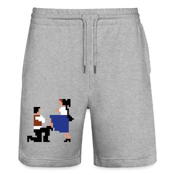 Šij, luby šewco šij... - Stanley/Stella Unisex Bio Joggingshorts Trainer  - Grau meliert - Vorne - Nik (191cm) & Marisol (170cm)