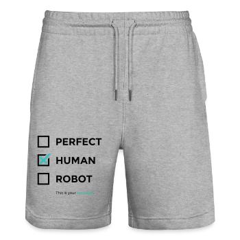 Perfekt, Mensch, Roboter – Erinnerung / angekreuzt - Stanley/Stella Unisex Bio Joggingshorts Trainer  - Grau meliert - Vorne - Nik (191cm) & Marisol (170cm)