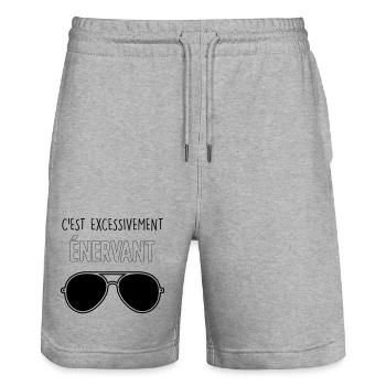 Dikkenek – "Es ist äußerst nervig" Aviator - Stanley/Stella Unisex Bio Joggingshorts Trainer  - Grau meliert - Vorne - Nik (191cm) & Marisol (170cm)