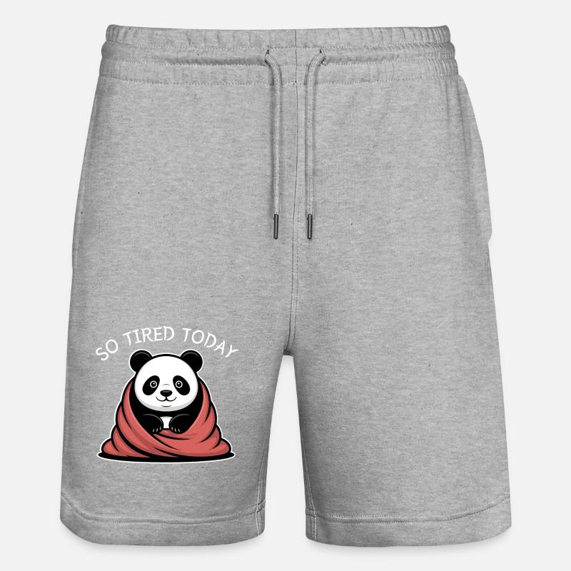 Panda Cuddle Dream Under Blanket - Stanley/Stella Trainer Unisex Organic Jogging Shorts - heather grey