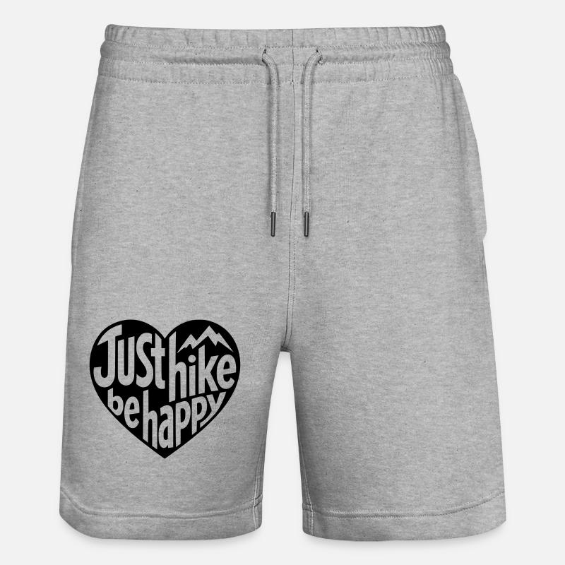 Wander-Design - Juste marcher, sois heureux, Herz - Short de jogging bio TRAINER Stanley/Stella unisexe - gris chiné