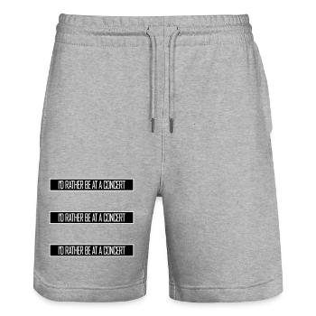 I'd Rather Be At A Concert Lustig Musik Konzert - Stanley/Stella Trainer Unisex Organic Jogging Shorts - heather grey - Front - Nik (191cm) & Marisol (170cm)